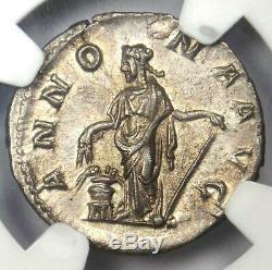 Roman Severus Alexander AR Denarius Coin 222-235 AD NGC Choice AU Condition