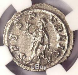 Roman Severus Alexander AR Denarius Coin 222-235 AD NGC MS (UNC) Condition