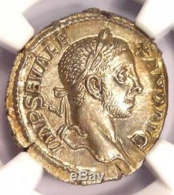 Roman Severus Alexander AR Denarius Coin 230 AD NGC Choice MS Condition (UNC)