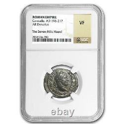 Roman Silver Denarius Caracalla 198-217 AD VF NGC (Random Coin)