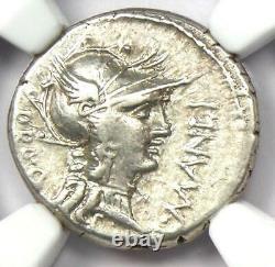 Roman Sulla L. Man Torquatus AR Denarius Coin 82 BC. Certified NGC Choice VF