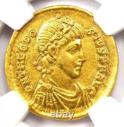 Roman Theodosius I AV Solidus Gold Coin 379-395 AD Certified NGC Choice AU
