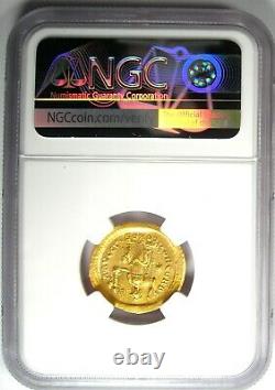 Roman Theodosius II AV Solidus Gold Coin 402-450 AD NGC Choice AU 5/5 Strike
