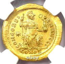 Roman Theodosius II AV Solidus Gold Coin 402-450 AD NGC Choice AU 5/5 Strike