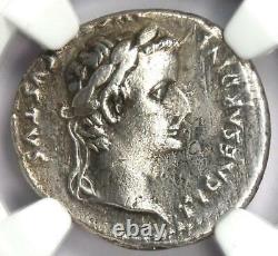 Roman Tiberius AR Denarius Silver Tribute Penny Coin 14-37 AD NGC Choice VF