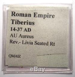 Roman Tiberius Gold AV Aureus Livia Coin 14-37 AD Certified NGC Choice Fine