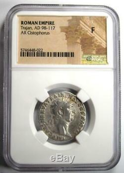 Roman Trajan AR Cistophorus Silver Coin 98-117 AD Certified NGC Fine