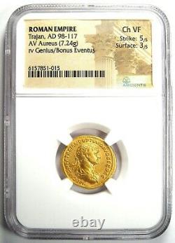 Roman Trajan AV Aureus Gold Coin 98-117 AD Certified NGC Choice VF Rare