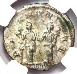 Roman Trajan Decius AR Double Denarius Coin 249-251 AD NGC MS (UNC)