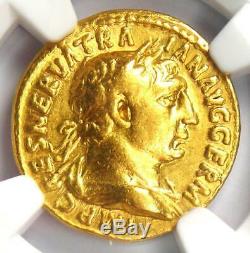 Roman Trajan Gold AV Aureus Hercules Coin 98-117 AD Certified NGC VF Rare