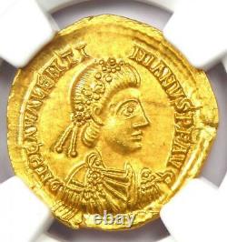 Roman Valentinian III AV Solidus Gold Coin 425-455 AD Certified NGC MS (UNC)