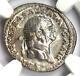 Roman Vespasian Ar Denarius Silver Coin 69-79 Ad Ngc Choice Au 5 Strike