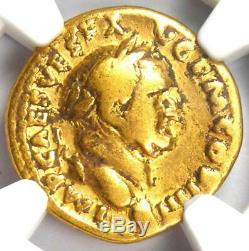 Roman Vespasian Gold AV Aureus Neptune Coin 69-79 AD Certified NGC Fine