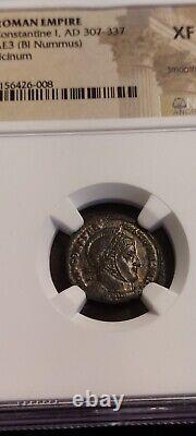 (SAINT) Constantine I Roman Emperor Coin Christian Cross on Altar NGC GRADED XF