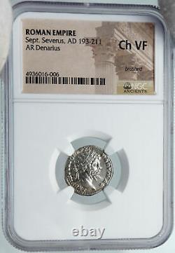 SEPTIMIUS SEVERUS Ancient OLD Rome Mint Silver Roman Coin AEQUITAS NGC i88824