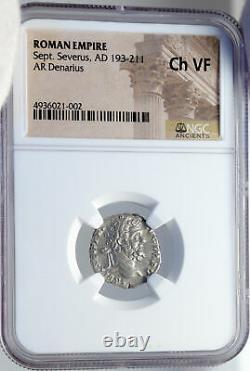 SEPTIMIUS SEVERUS Authentic Ancient 195AD Silver Roman Coin CAPTIVES NGC i82591