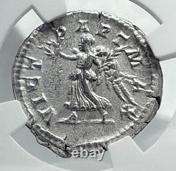 SEPTIMIUS SEVERUS Authentic Ancient 201AD Silver Roman Coin VICTORY NGC i81666