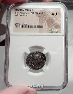 SEVERUS ALEXANDER 227AD Rome MARS Ancient Silver Roman Denarius Coin NGC i59825