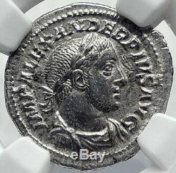 SEVERUS ALEXANDER Authentic Ancient Rome Silver Roman Coin SPES HOPE NGC i82228