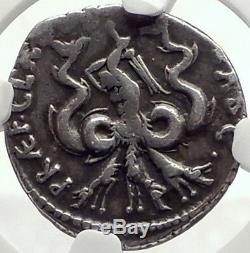 SEXTUS POMPEY son of the GREAT Authentic Ancient Silver Sicily Roman Coin NGC