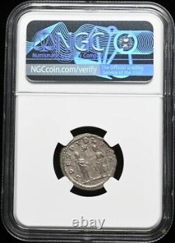 Saloninus Caesar AD 258-260, ROMAN EMPIRE Silver Bi Double Denarius Coin, NGC XF