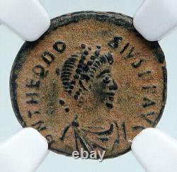 THEODOSIUS I the GREAT Authentic Ancient CHRISTIAN 388AD Roman Coin NGC i89513