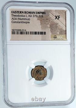 THEODOSIUS I the GREAT Authentic Ancient CHRISTIAN 388AD Roman Coin NGC i89513