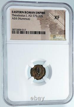 THEODOSIUS I the GREAT Authentic Ancient CHRISTIAN 388AD Roman Coin NGC i89514
