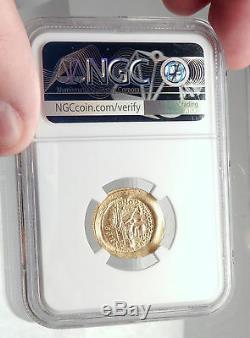 THEODOSIUS II Authentic Ancient 441AD Gold Solidus Roman Coin NGC MS i72397