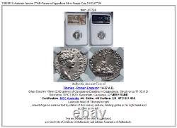 TIBERIUS Authentic Ancient 17AD Caesarea Cappadocia Silver Roman Coin NGC i87796