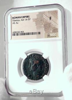 TIBERIUS Authentic Ancient 35AD Genuine Original Rome Roman Coin NGC i80911