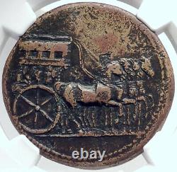 TIBERIUS Authentic Ancient 36AD Rome Sestertius Roman Coin QUADRIGA NGC i81780