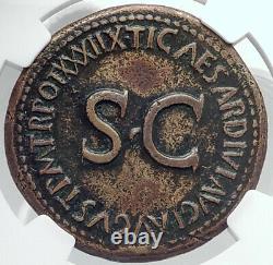 TIBERIUS Authentic Ancient 36AD Rome Sestertius Roman Coin QUADRIGA NGC i81780