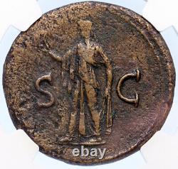 TITUS Genuine 80AD Rome Sestertius Spes Authentic Ancient Roman Coin NGC i66862