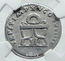 TITUS Genuine Ancient 80AD Silver Roman Coin for MT VESUVIUS POMPEII NGC i81411
