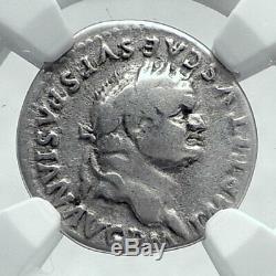 TITUS Genuine Ancient 80AD Silver Roman Coin for MT VESUVIUS POMPEII NGC i81411