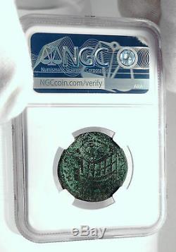 TRAJAN Authentic Ancient 104AD Rome Roman Coin DANUBIAN Danube Bridge NGC i80625