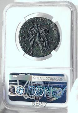TRAJAN Authentic Ancient 106AD Sestertius Roman Coin DACIA VICTORY NGC i81774