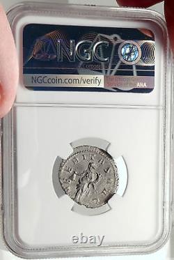 TRAJAN DECIUS Authentic Ancient Silver 250AD Roman Coin UBERITAS NGC AU i69080