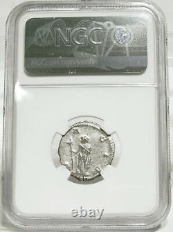 TRAJAN DECIUS / Dacia DRACO Wolf NGC MINT STATE Ancient Roman Empire Silver Coin