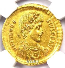 Theodosius I AV Solidus Gold Roman Coin 379-395 AD Certified NGC Choice AU