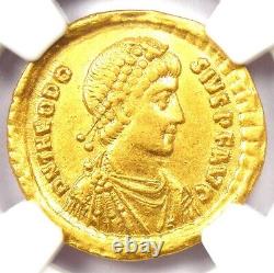 Theodosius I AV Solidus Gold Roman Coin 379 AD Certified NGC AU 5/5 Strike