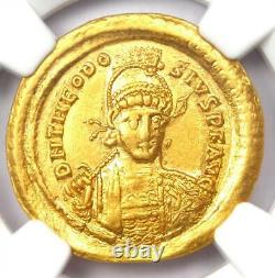 Theodosius II AV Solidus Gold Roman Empire Coin 402-450 AD NGC Choice XF (EF)