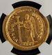 Theodosius Ii Victory Withlong Cross Solidus Gold Coin Roman 402 Ad Ngc Ms
