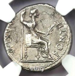 Tiberius AR Denarius Silver Tribute Penny Roman Coin 14-37 AD NGC Choice XF EF