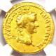 Tiberius Av Aureus Gold Ancient Roman Coin 14-37 Ad Certified Ngc Choice Fine
