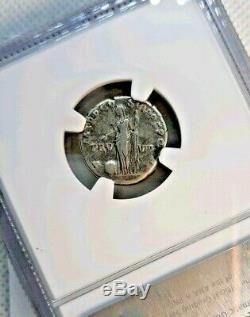Trajan 98-117 AD. Magnificent Denarius. Rare Ancient Roman Silver Coin, NGC Ch F