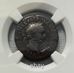 Trajan, AD 98-117 Roman Empire AR Denarius Coin Graded NGC VG Strike 5/5