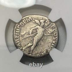 Trajan, AD 98-117 Roman Empire AR Denarius Coin NGC Graded VG Strike 4/5