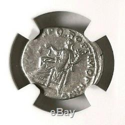 Trajan struck 107 AD. Superb Denarius Luster Ancient Roman Coin. NGC Fine Silver
